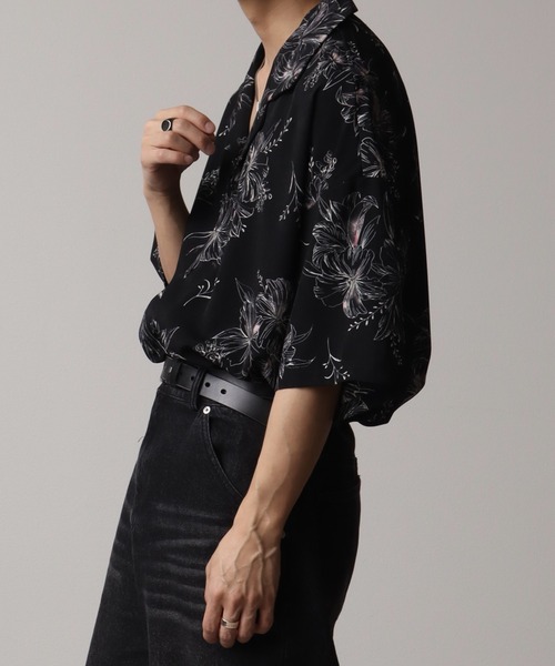 総柄プリントオープンカラー半袖シャツ（シャツ/ブラウス）｜Art re A