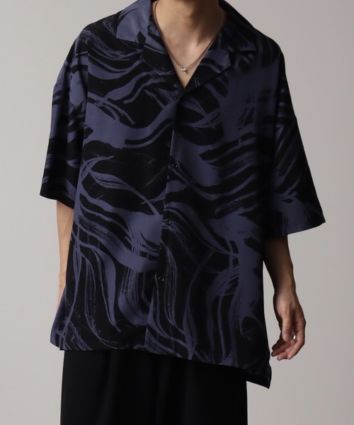 総柄プリントオープンカラー半袖シャツ（シャツ/ブラウス）｜Art re A
