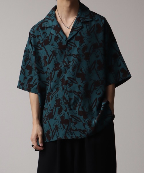 総柄プリントオープンカラー半袖シャツ（シャツ/ブラウス）｜Art re A