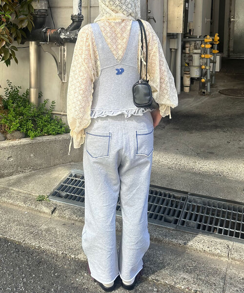 CIAOPANIC（チャオパニック）の「スウェットフリルサロペット（サロペット/オーバーオール・レディース・レッド/ネイビー/オフホワイト/グレー・0/1）」の20枚目の写真