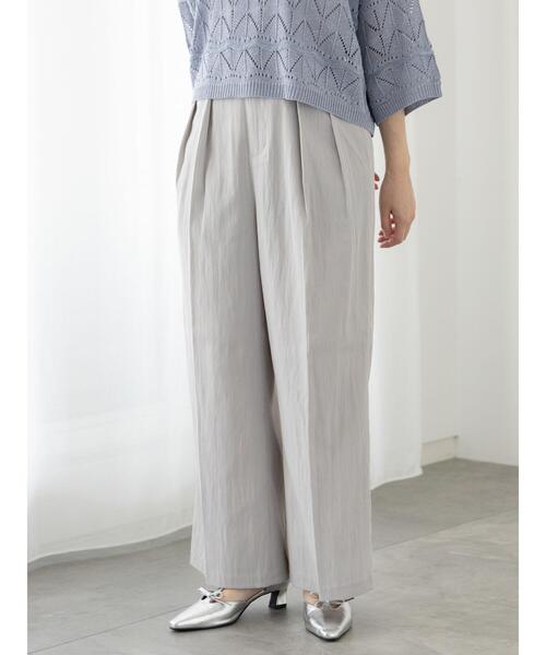 Te chichi TERRASSE（テチチテラス）の「タックワイドパンツ《2025summer catalog item》（その他パンツ・レディース・グレー/ブラック/オフホワイト・F）」の3枚目の写真