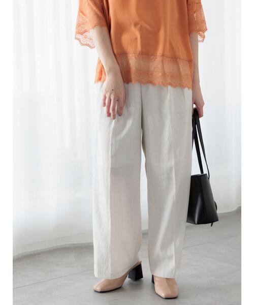 Te chichi TERRASSE（テチチテラス）の「タックワイドパンツ《2025summer catalog item》（その他パンツ・レディース・グレー/ブラック/オフホワイト・F）」の2枚目の写真