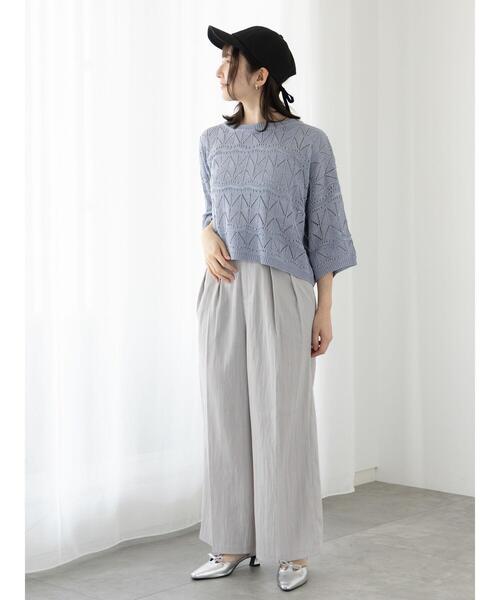 Te chichi TERRASSE（テチチテラス）の「タックワイドパンツ《2025summer catalog item》（その他パンツ・レディース・グレー/ブラック/オフホワイト・F）」の7枚目の写真