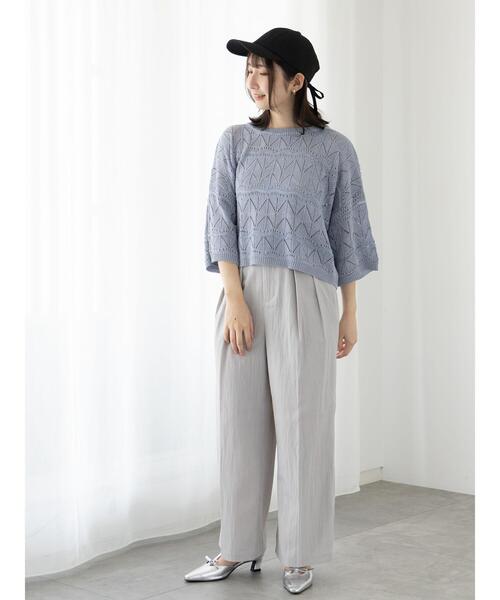 Te chichi TERRASSE（テチチテラス）の「タックワイドパンツ《2025summer catalog item》（その他パンツ・レディース・グレー/ブラック/オフホワイト・F）」の8枚目の写真