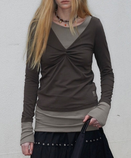 NOT KNOWING】Back Strap Layered Top / 【ノットノーイング