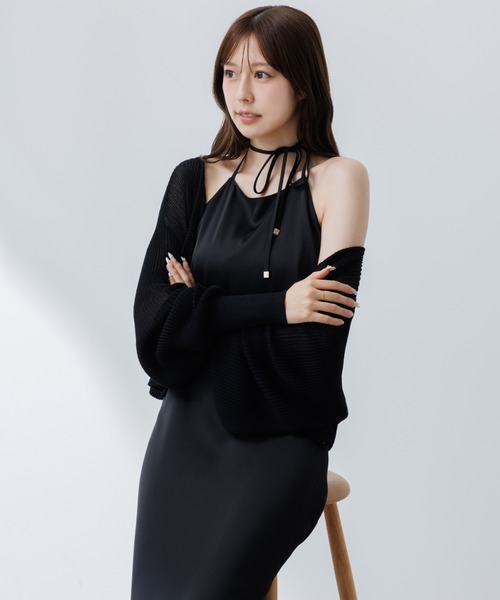 SENEE サテンキャミワンピース アイボリー satin cami onepiece (サテンキャミワンピース)（ワンピース