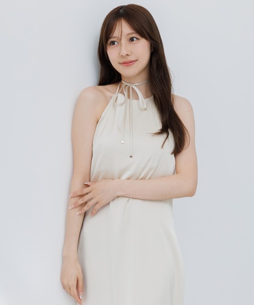 satin cami onepiece (サテンキャミワンピース)（ワンピース