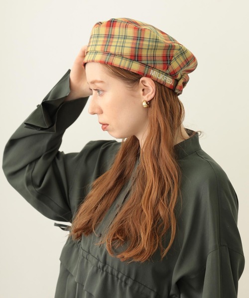MILKFED.（ミルクフェド）の「LOGO PLAID BERET（ハンチング/ベレー帽・レディース・ホワイト/ベージュ/イエロー・ONE SIZE）」の19枚目の写真