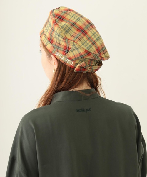 MILKFED.（ミルクフェド）の「LOGO PLAID BERET（ハンチング/ベレー帽・レディース・ホワイト/ベージュ/イエロー・ONE SIZE）」の20枚目の写真