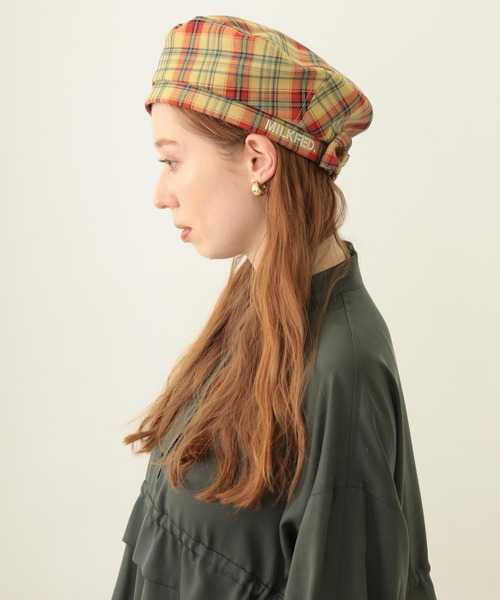 MILKFED.（ミルクフェド）の「LOGO PLAID BERET（ハンチング/ベレー帽・レディース・ホワイト/ベージュ/イエロー・ONE SIZE）」の21枚目の写真