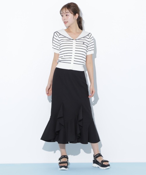 JILL by JILL STUART(ジルバイジルスチュアート)の「◇ラッフルマーメイドスカート(スカート・レディース・ベージュ/ラベンダー/ブラック・FREE)」の2枚目の写真