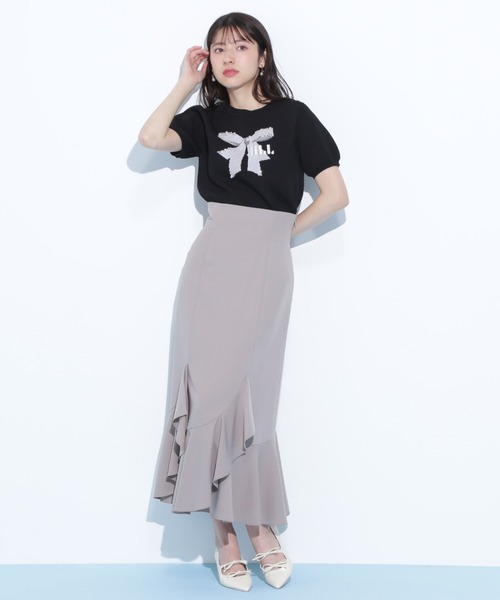 JILL by JILL STUART(ジルバイジルスチュアート)の「◇ラッフルマーメイドスカート(スカート・レディース・ベージュ/ラベンダー/ブラック・FREE)」の6枚目の写真