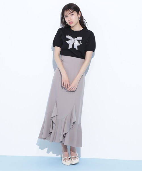 JILL by JILL STUART(ジルバイジルスチュアート)の「◇ラッフルマーメイドスカート(スカート・レディース・ベージュ/ラベンダー/ブラック・FREE)」の5枚目の写真