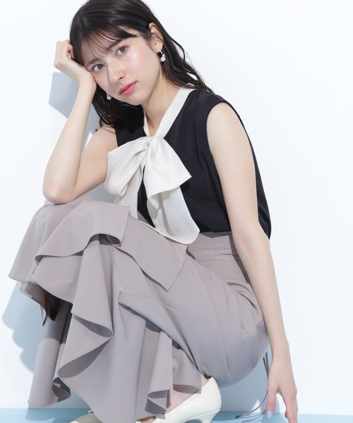 JILL by JILL STUART(ジルバイジルスチュアート)の「◇ラッフルマーメイドスカート(スカート・レディース・ベージュ/ラベンダー/ブラック・FREE)」の9枚目の写真