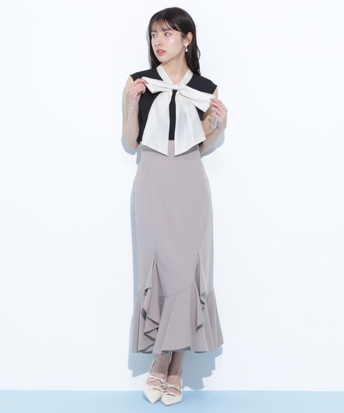 JILL by JILL STUART(ジルバイジルスチュアート)の「◇ラッフルマーメイドスカート(スカート・レディース・ベージュ/ラベンダー/ブラック・FREE)」の7枚目の写真