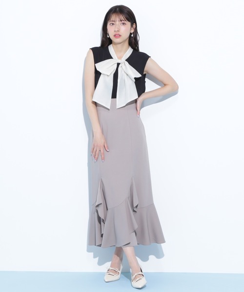 JILL by JILL STUART(ジルバイジルスチュアート)の「◇ラッフルマーメイドスカート(スカート・レディース・ベージュ/ラベンダー/ブラック・FREE)」の8枚目の写真