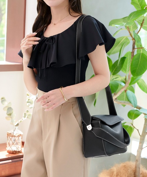 KOBE LETTUCE(コウベレタス)の「カードポケット付きショルダーバッグ(ショルダーバッグ・レディース・ブラウン/イエロー/オフホワイト/ブラック・F)」の6枚目の写真