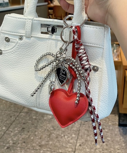 専用 549☆ぷっくりハートキーホルダー4個セット 薔薇 リボン レース