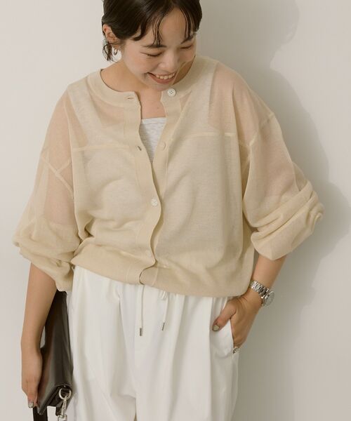 WEB限定】接触冷感2WAYシアーニットカーディガン（カーディガン/ボレロ