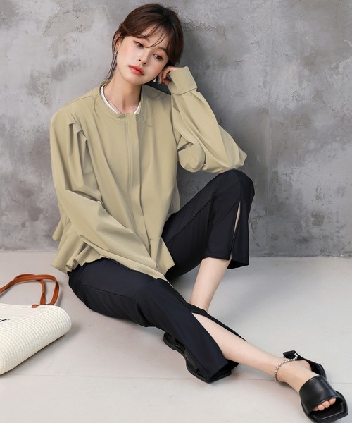 TeddyShop（テディショップ）の「【UVカット率100%/UPF50+/急速・接触冷感/軽量/水陸両用】レディース水着 長袖ハイネックジップアップペプラムフリルラッシュガードトップス 水陸両用 体型カバー（パーカー・レディース・ホワイト/ベージュ・S/L/M）」の15枚目の写真