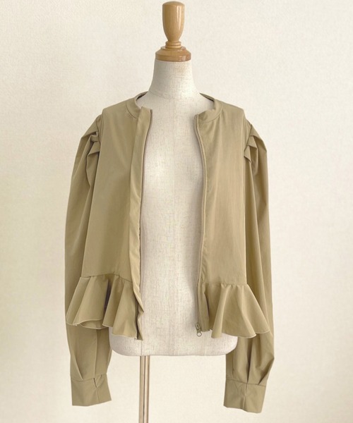 TeddyShop（テディショップ）の「【UVカット率100%/UPF50+/急速・接触冷感/軽量/水陸両用】レディース水着 長袖ハイネックジップアップペプラムフリルラッシュガードトップス 水陸両用 体型カバー（パーカー・レディース・ホワイト/ベージュ・S/L/M）」の18枚目の写真
