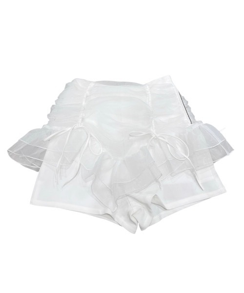 PAIN（ペイン）の「オーガンジーレイヤードショートパンツ（その他パンツ・レディース・ブラック/ホワイト/ネイビー・FREE）」の2枚目の写真