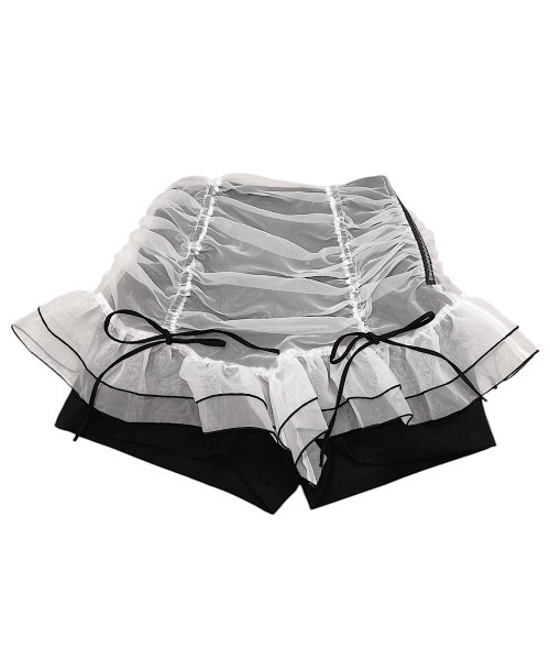 PAIN（ペイン）の「オーガンジーレイヤードショートパンツ（その他パンツ・レディース・ブラック/ホワイト/ネイビー・FREE）」の10枚目の写真