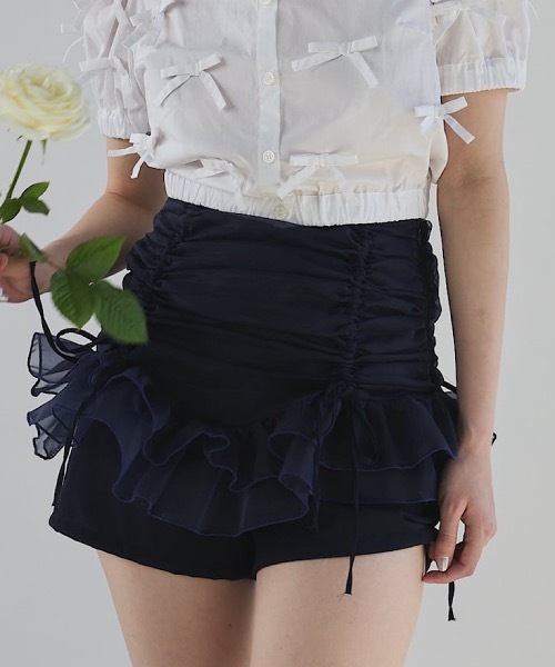 PAIN（ペイン）の「オーガンジーレイヤードショートパンツ（その他パンツ・レディース・ブラック/ホワイト/ネイビー・FREE）」の7枚目の写真