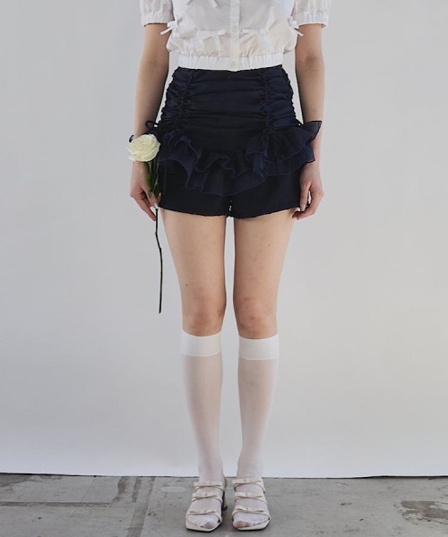 PAIN（ペイン）の「オーガンジーレイヤードショートパンツ（その他パンツ・レディース・ブラック/ホワイト/ネイビー・FREE）」の6枚目の写真