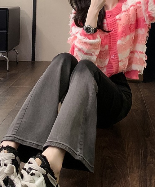 shoppinggo(ショッピングゴー)の「フレアパンツ デニムパンツ グラデーション(デニムパンツ・レディース・グレー・L/M)」の14枚目の写真