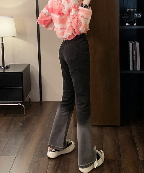 shoppinggo(ショッピングゴー)の「フレアパンツ デニムパンツ グラデーション(デニムパンツ・レディース・グレー・L/M)」の15枚目の写真