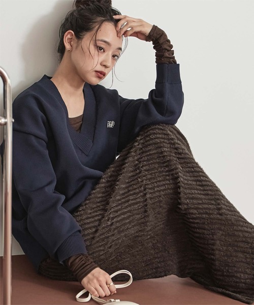 miette（ミエット）の「フェザーライクIラインスカート（スカート・レディース・ブラウン/ブラック/アイボリー・S/M）」の22枚目の写真