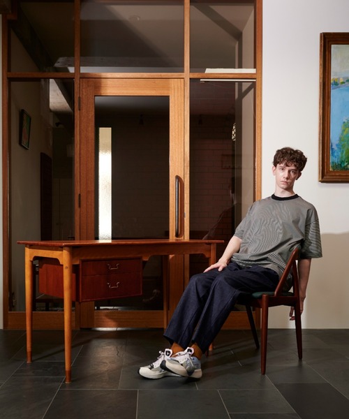 FLISTFIA(フリストフィア)の「FLISTFIA/フリストフィア Loose Fit Crew Neck T-Shirts Tシャツ 夏服(Tシャツ/カットソー・メンズ・ネイビー・1/4/3)」の3枚目の写真