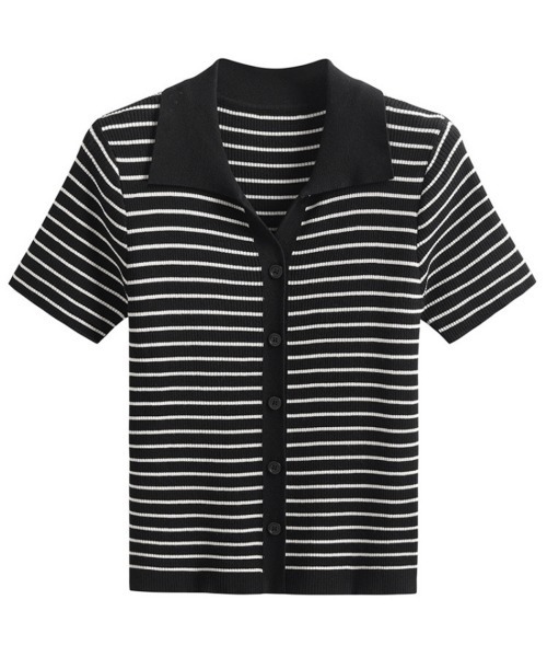 tシャツ BRODIAEA ボーダー半袖カットソー レディース BRODIAEA ボーダー切り替え半袖チュニックTシャツ（Tシャツ