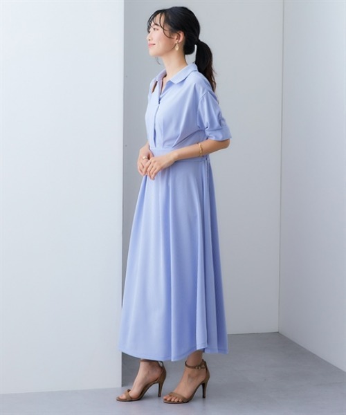 7days Life Styling（セブンデイズライフスタイリング）の「カットソー素材スキッパーウエスト切替ワンピース（ワンピース・レディース・ネイビー/ブルー系・S/M/L/LL）」の7枚目の写真