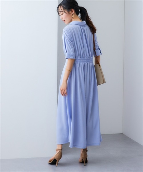 7days Life Styling（セブンデイズライフスタイリング）の「カットソー素材スキッパーウエスト切替ワンピース（ワンピース・レディース・ネイビー/ブルー系・S/M/L/LL）」の8枚目の写真