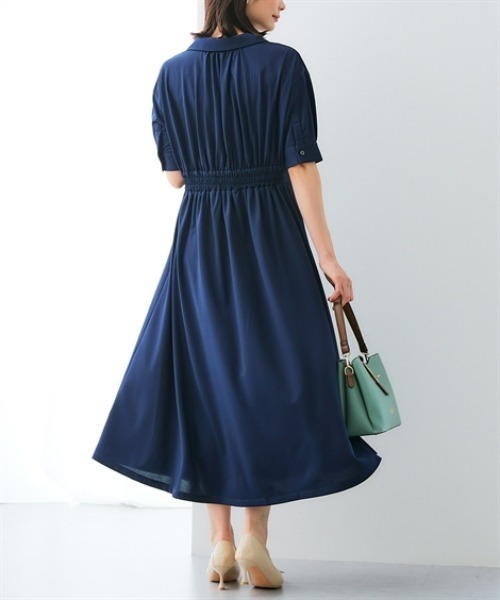 7days Life Styling（セブンデイズライフスタイリング）の「カットソー素材スキッパーウエスト切替ワンピース（ワンピース・レディース・ネイビー/ブルー系・S/M/L/LL）」の10枚目の写真