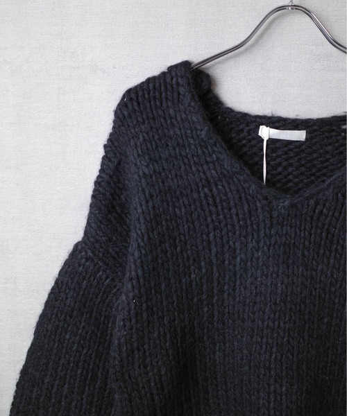 LI HUA(リーファー)の「【PH1】【LI HUA】LOW GAGE KNIT PULLOVER EOM-7719-B(ニット/セーター・レディース・ブラック・38)」の3枚目の写真