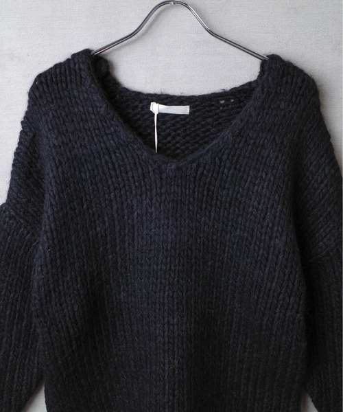 LI HUA(リーファー)の「【PH1】【LI HUA】LOW GAGE KNIT PULLOVER EOM-7719-B(ニット/セーター・レディース・ブラック・38)」の6枚目の写真