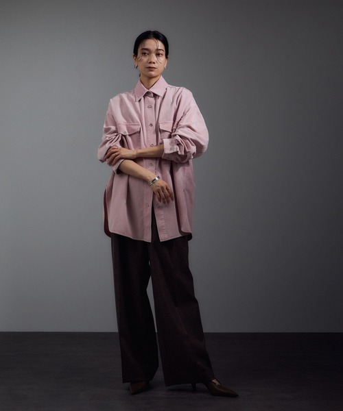 サロン アダム エ ロペ（SALON adam et rope’ ）/フェードコーデュロイオーバーシャツ / セットアップ対応 セール】フェードコーデュロイオーバーシャツ / セットアップ対応