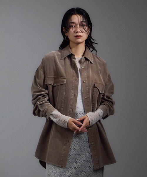 ebure トップカラーコーデュロイシャツ ブラウス セール】＜AEWEN MATOPH＞コーデュロイシャツ ‐ ウォッシャブル