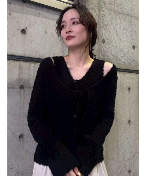 LAGUNAMOON（ラグナムーン）の「シャギーヤーンニットアンサンブル（アンサンブル・レディース・ブラック/クリーム/ライトグレー・FREE）」の11枚目の写真