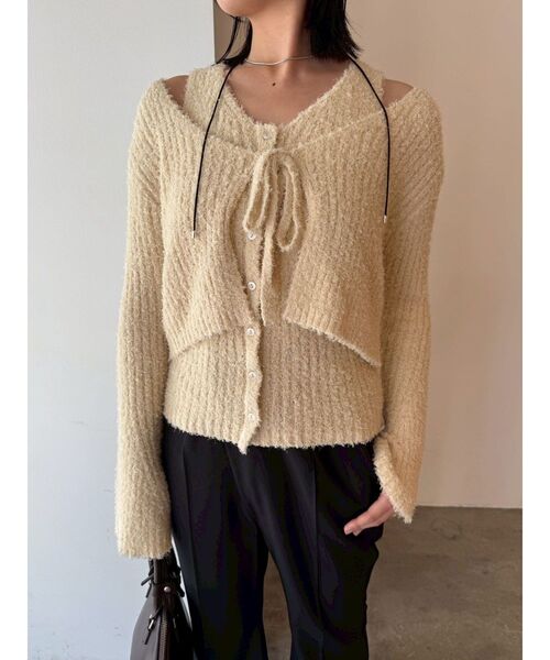 LAGUNAMOON（ラグナムーン）の「シャギーヤーンニットアンサンブル（アンサンブル・レディース・ブラック/クリーム/ライトグレー・FREE）」の12枚目の写真