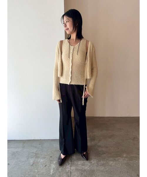 LAGUNAMOON（ラグナムーン）の「シャギーヤーンニットアンサンブル（アンサンブル・レディース・ブラック/クリーム/ライトグレー・FREE）」の13枚目の写真