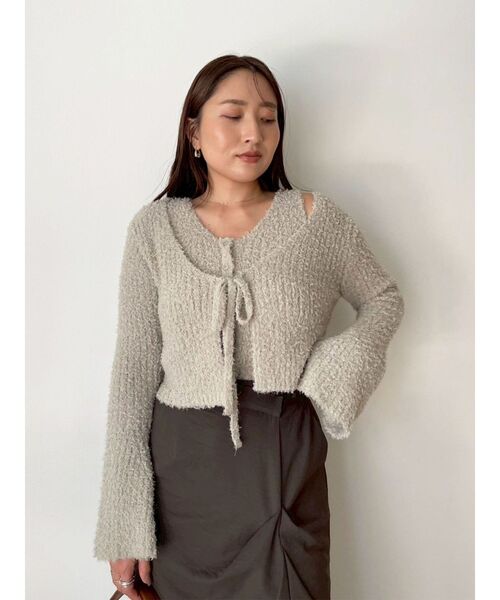 LAGUNAMOON（ラグナムーン）の「シャギーヤーンニットアンサンブル（アンサンブル・レディース・ブラック/クリーム/ライトグレー・FREE）」の16枚目の写真