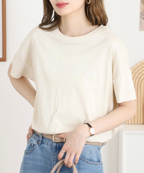 ブローディア BRODIAEA ロゴ刺繍半袖Tシャツ （ライトグリーン） セール】BRODIAEA つぶつぶロゴ半袖Tシャツ（Tシャツ/カットソー