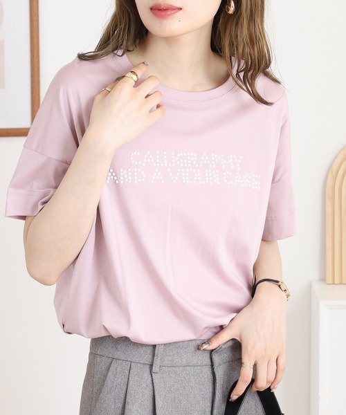 ブローディア BRODIAEA 立体刺繍ロゴ半袖Tシャツ （オフホワイト） セール】BRODIAEA つぶつぶロゴ半袖Tシャツ（Tシャツ/カットソー