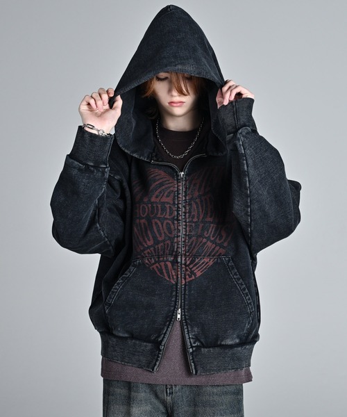 ADRER（アドラー）の「vintage make design heavy weight W zip parker / ヴィンテージメイクデザイン ヘビーウエイトダブルジップパーカー（パーカー・メンズ・ブラック系3/ブラック系2/ブラック系1/グレー系1/ブラウン系1/ホワイト系1/ブラック系4・L/M/S/XS）」の9枚目の写真