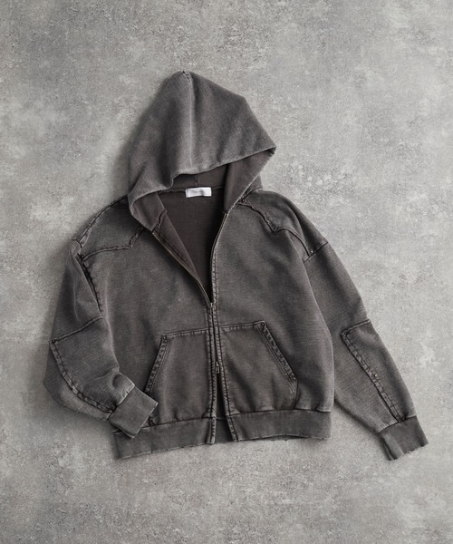 ADRER（アドラー）の「vintage make design heavy weight W zip parker / ヴィンテージメイクデザイン ヘビーウエイトダブルジップパーカー（パーカー・メンズ・ブラック系3/ブラック系2/ブラック系1/グレー系1/ブラウン系1/ホワイト系1/ブラック系4・L/M/S/XS）」の11枚目の写真