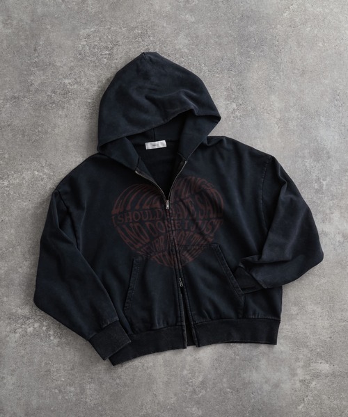 セール】vintage make design heavy weight W zip parker